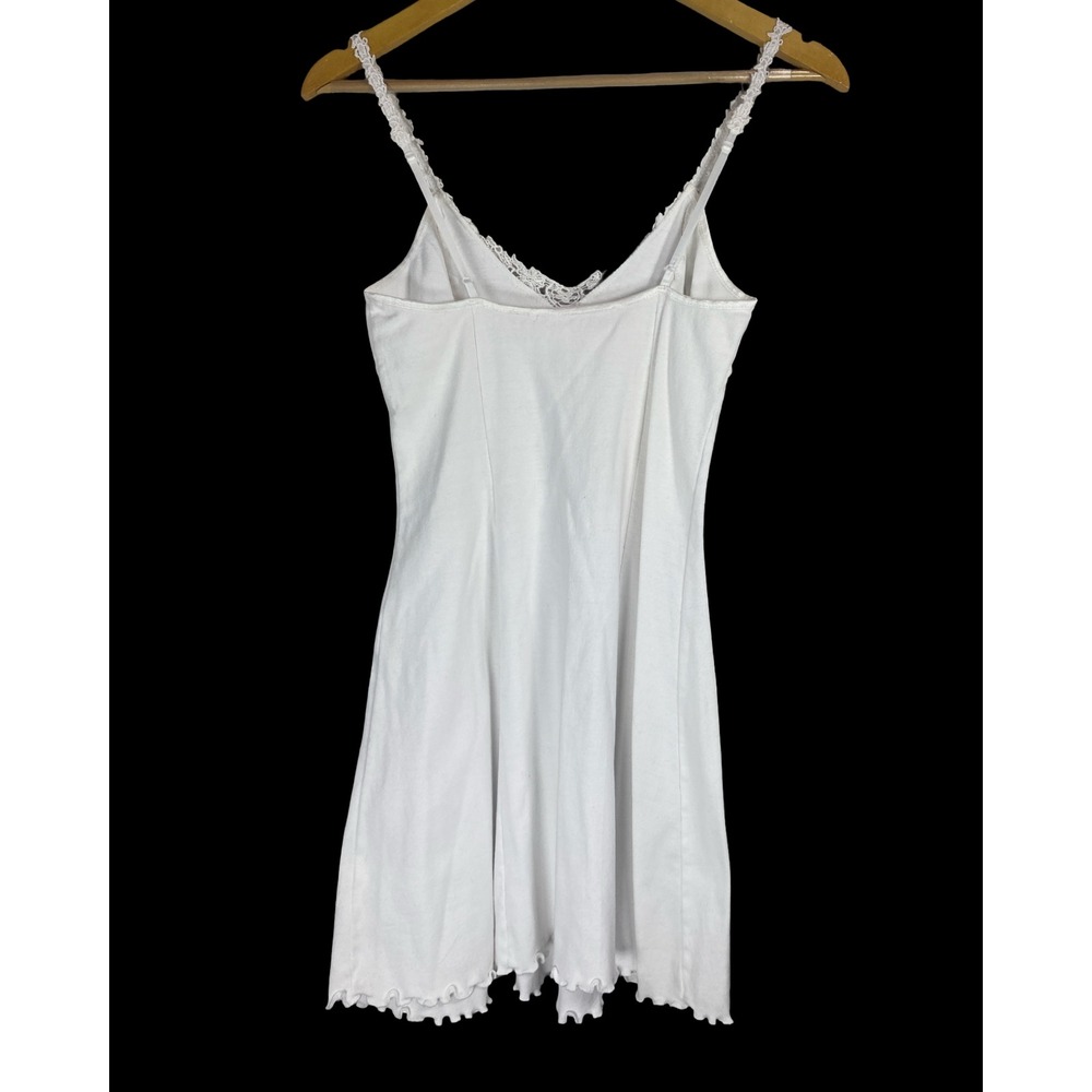 Vintage 90's Victorias Secret White Cotton Lace Trim Slip Dress Chemise S USA - Picture 2 of 8